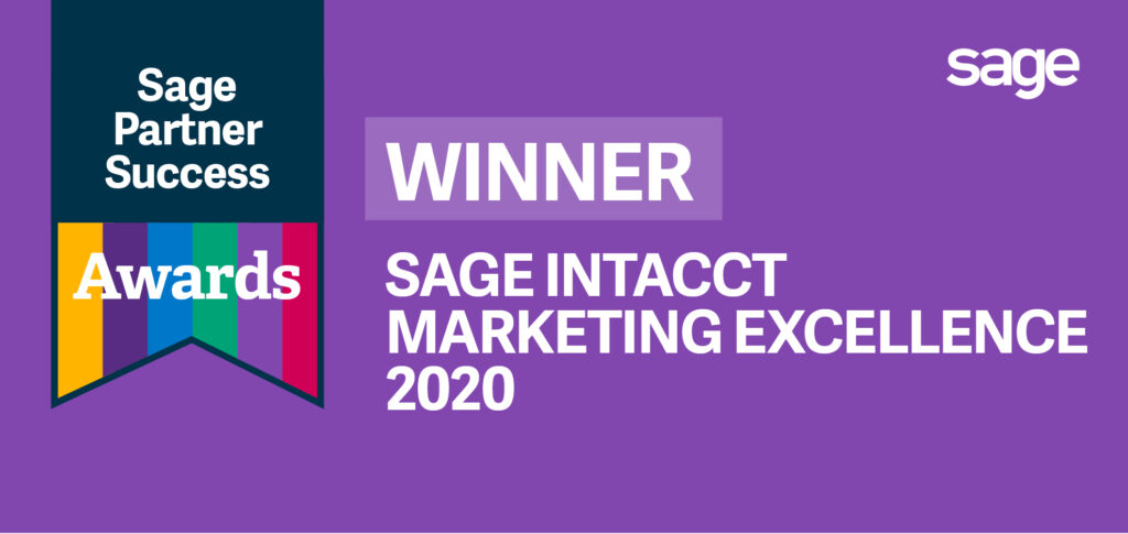 Sage Intacct Marketing Award win by PBT