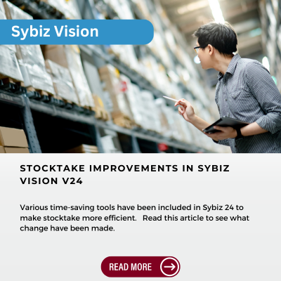 Sybiz Vision Stocktake improvmements